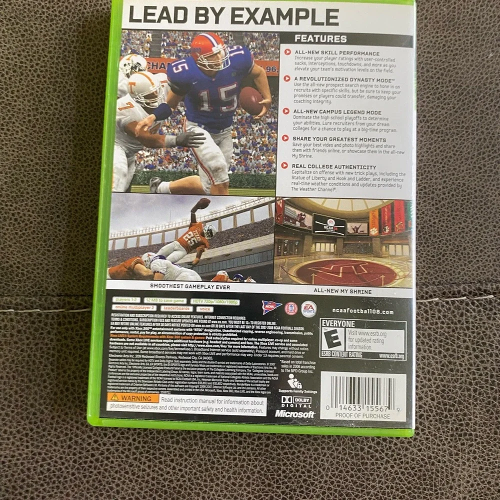 NCAA Football 08 (Microsoft Xbox 360, 2007)